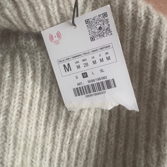 NWT ZARA turtleneck knit sweater vest size M green open back  sleeveless ribbed - Picture 7 of 7
